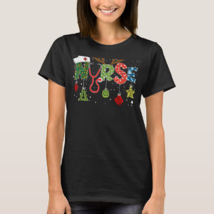 Nurse Christmas Tree Stethoscope RN LPN Scrub Nurs T-Shirt
