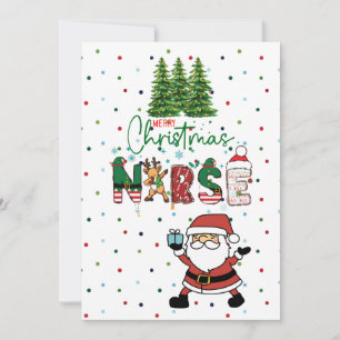 Nurse Christmas with Santa Claus Holiday Card