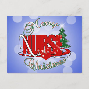 NURSE CHRISTMAS XMAS HOLIDAY POSTCARD