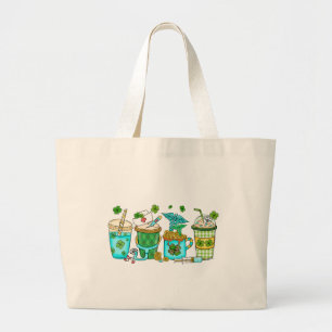 Nurse Coffee Lover St Patrick's Large Tote Bag