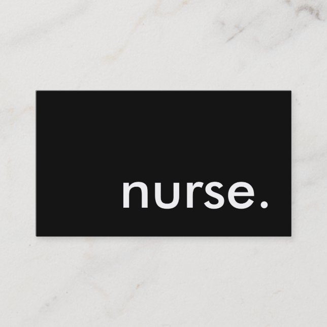 nurse. (colour customisable) business card (Front)