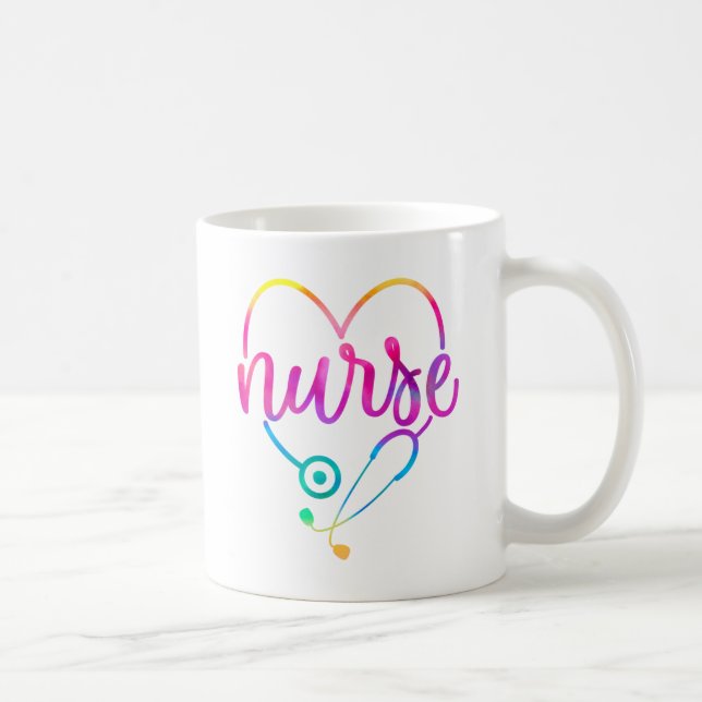 Nurse Colourful Stethoscope Coffee Mug (Right)