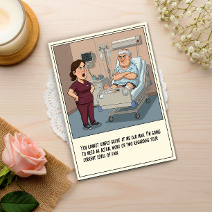 Nurse Confronts Grumpy Patient Get Well Postcard