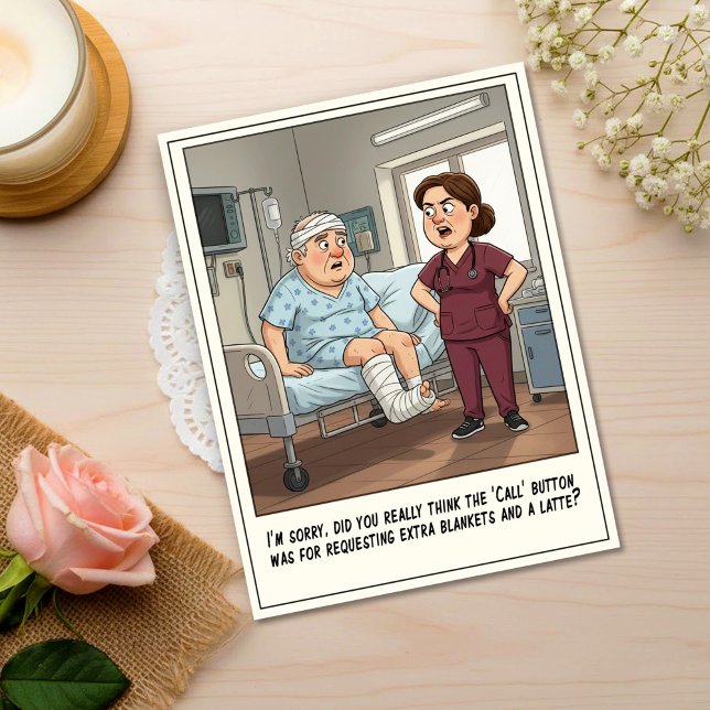 Nurse Confronts Hospital Patient Get Well Postcard (Creator Uploaded)