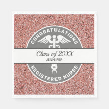 Nurse Congratulations Pink Glitter Graduate Name