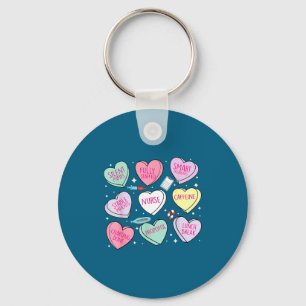Nurse Conversation Heart Candy Valentines Design Key Ring