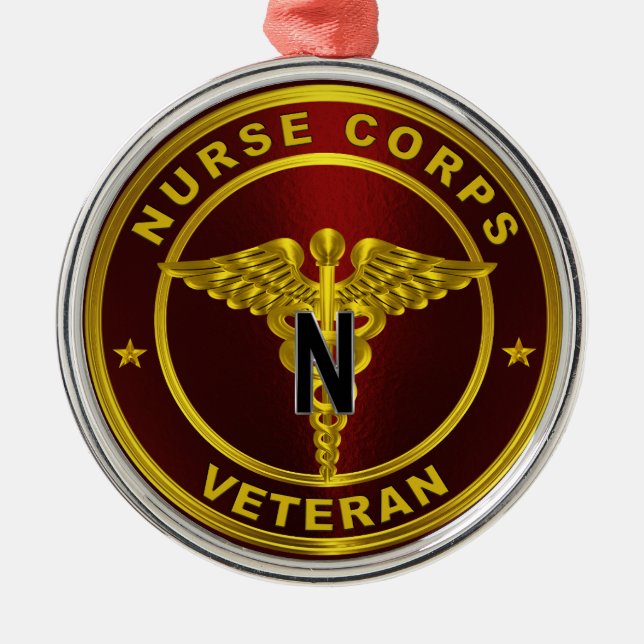 Nurse Corps Veteran Christmas Metal Tree Decoration (Front)