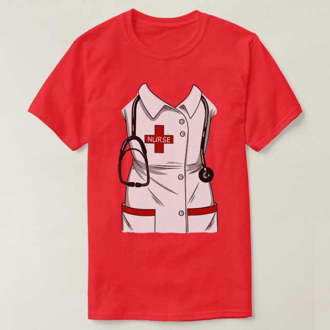 Nurse Costume Funny RN LPN Costumes T-Shirt (Design Front)