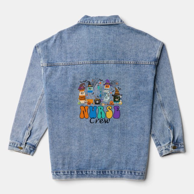 Nurse Crew Halloween Denim Jacket (Back)