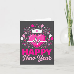 Nurse Crew Heartbeat Nye Countdown Party Year Happ Card