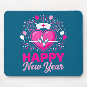 Nurse Crew Heartbeat Nye Countdown Party Year Happ Mouse Mat