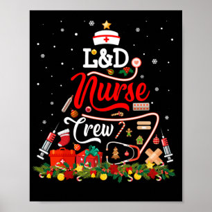 Nurse Crew Merry Christmas Labour-And-Delivery Poster