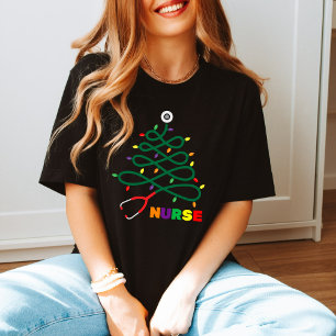 Nurse Crew: Stethoscope Tree Christmas Gift Cute T-Shirt
