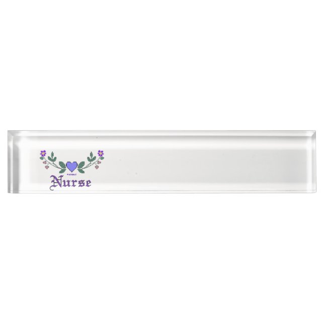 Nurse Cross Stitch Print Nameplate (Front)