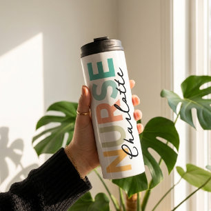 Nurse   Custom Colourful Nurse thank you   Graduat Thermal Tumbler