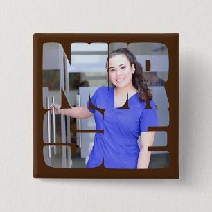 nurse custom photo square 15 cm square badge