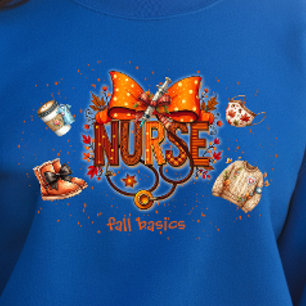 Nurse Cute Bow Fall Autumn Basics Sweatshirt