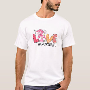 Nurse Cute Gnome Bunny Love Funny Easter Day Chris T-Shirt