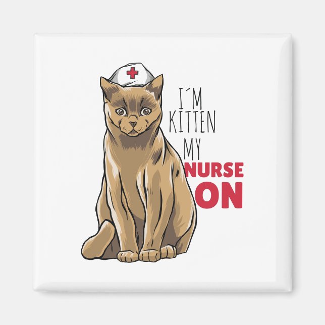Nurse Cute Kitten Magnet (Front)