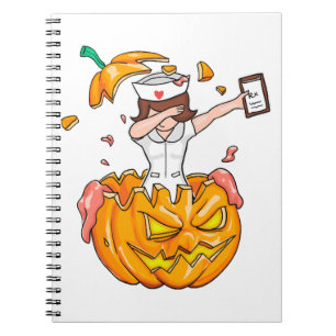 Nurse Dabbing Halloween T-Shirt Pumpkin Dab Gift Notebook