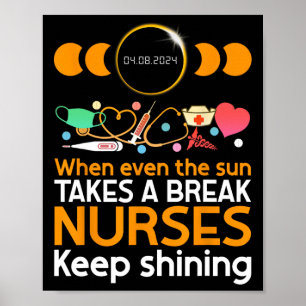 Nurse Daily Tasks Vs Total Solar Eclipse Phases 20 Poster