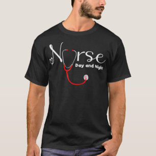 Nurse Day and Night Cute Doctor Aid Nurse T-Shirt