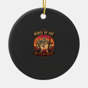 Nurse Day Witch Night Cross Hands Halloween_1 Ceramic Tree Decoration