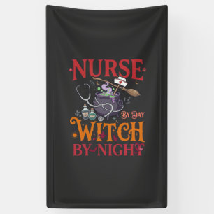 Nurse Day Witch Night Halloween Cauldron Stethosco Banner