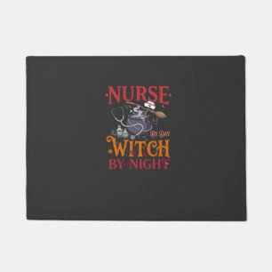 Nurse Day Witch Night Halloween Cauldron Stethosco Doormat
