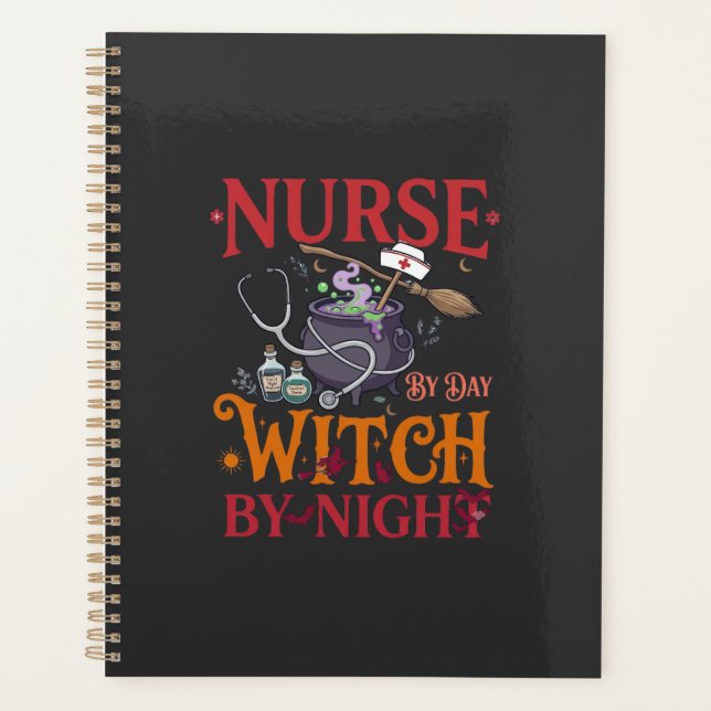 Nurse Day Witch Night Halloween Cauldron Stethosco Planner (Front)