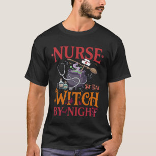 Nurse Day Witch Night Halloween Cauldron Stethosco T-Shirt