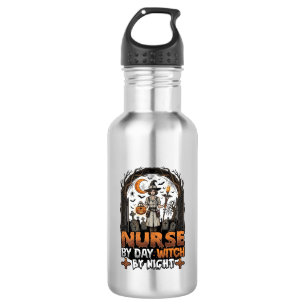 Nurse Day Witch Night Halloween Cemetery Pumpkin_1 532 Ml Water Bottle