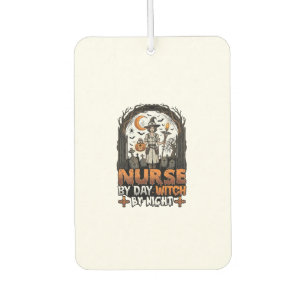 Nurse Day Witch Night Halloween Cemetery Pumpkin_1 Car Air Freshener