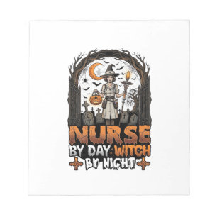 Nurse Day Witch Night Halloween Cemetery Pumpkin_1 Notepad