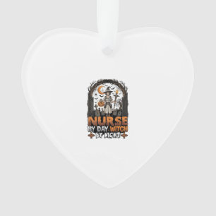 Nurse Day Witch Night Halloween Cemetery Pumpkin_1 Ornament