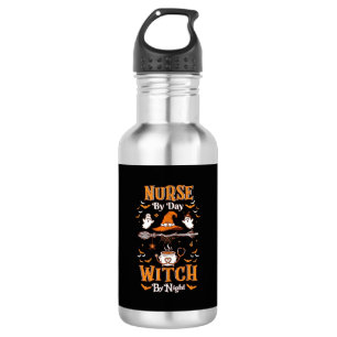 Nurse Day Witch Night Halloween Hat Ghosts 532 Ml Water Bottle