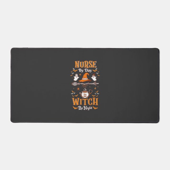 Nurse Day Witch Night Halloween Hat Ghosts Desk Mat (Front)