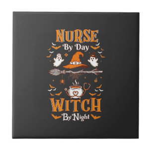 Nurse Day Witch Night Halloween Hat Ghosts Tile