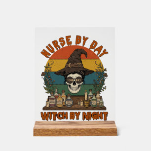 Nurse Day Witch Night Halloween Skull Potions_1 Acrylic Sign