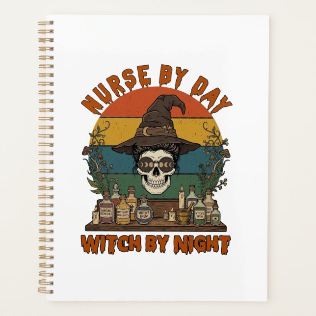 Nurse Day Witch Night Halloween Skull Potions_1 Planner (Front)