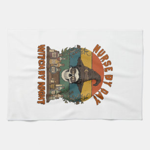Nurse Day Witch Night Halloween Skull Potions_1 Tea Towel