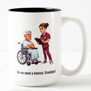 Nurse Dealing With Self Entitled Elderly Patient  Two-Tone Coffee Mug