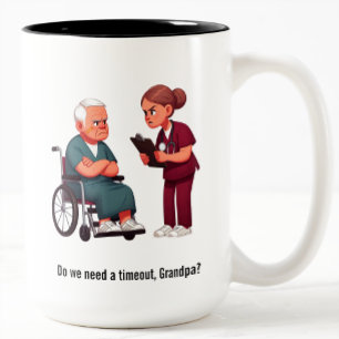 Nurse Dealing With Self Entitled Elderly Patient Two-Tone Coffee Mug