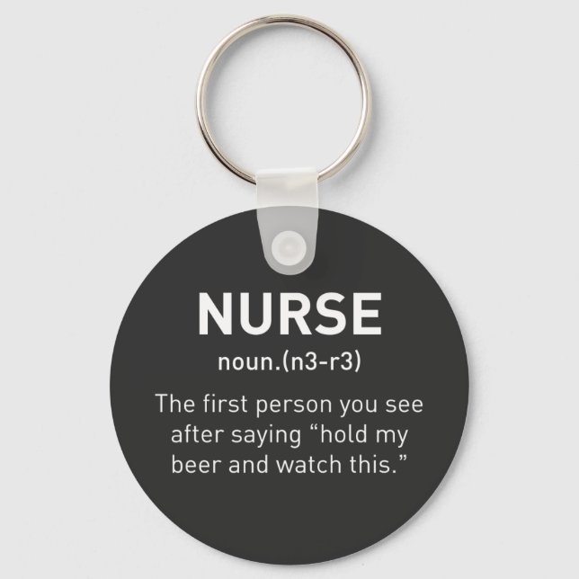 Nurse Definition Funny | Registered Nurse Gifts Key Ring (Front)