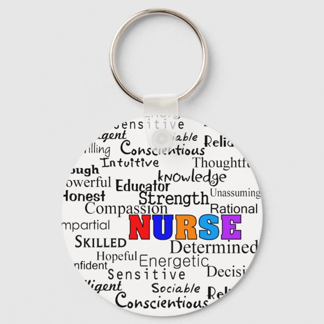 Nurse Describing Words Gifts Key Ring (Front)