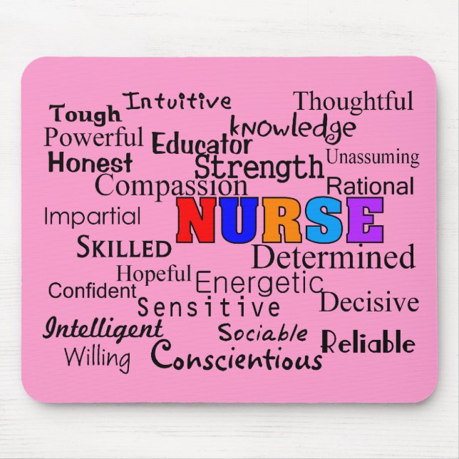 Nurse Describing Words Gifts Mouse Mat (Front)