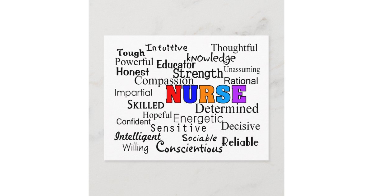 nurse-describing-words-gifts-postcard-zazzle