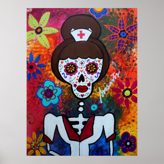 NURSE DIA DE LOS MUERTOS POSTER (Front)