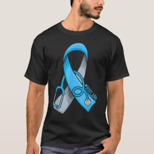 Nurse Diabetes Awareness Blue Ribbon Nursing RN Li T-Shirt