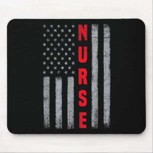 Nurse Distressed American Flag Design Nursing Mouse Mat